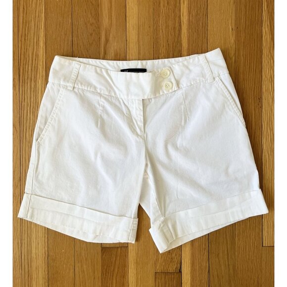 INC Womens White Shorts Size 2 Cotton Blend Mid-Rise - Picture 1 of 3